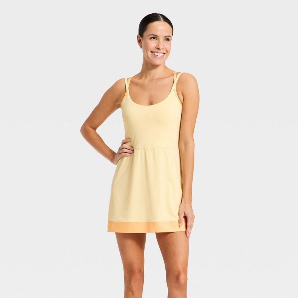 Women's Knit Strappy Active Dress - All In Motion Light Yellow M